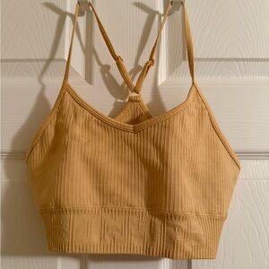 Sarah’s Day x White Fox activewear in mango (yellow) sports bra